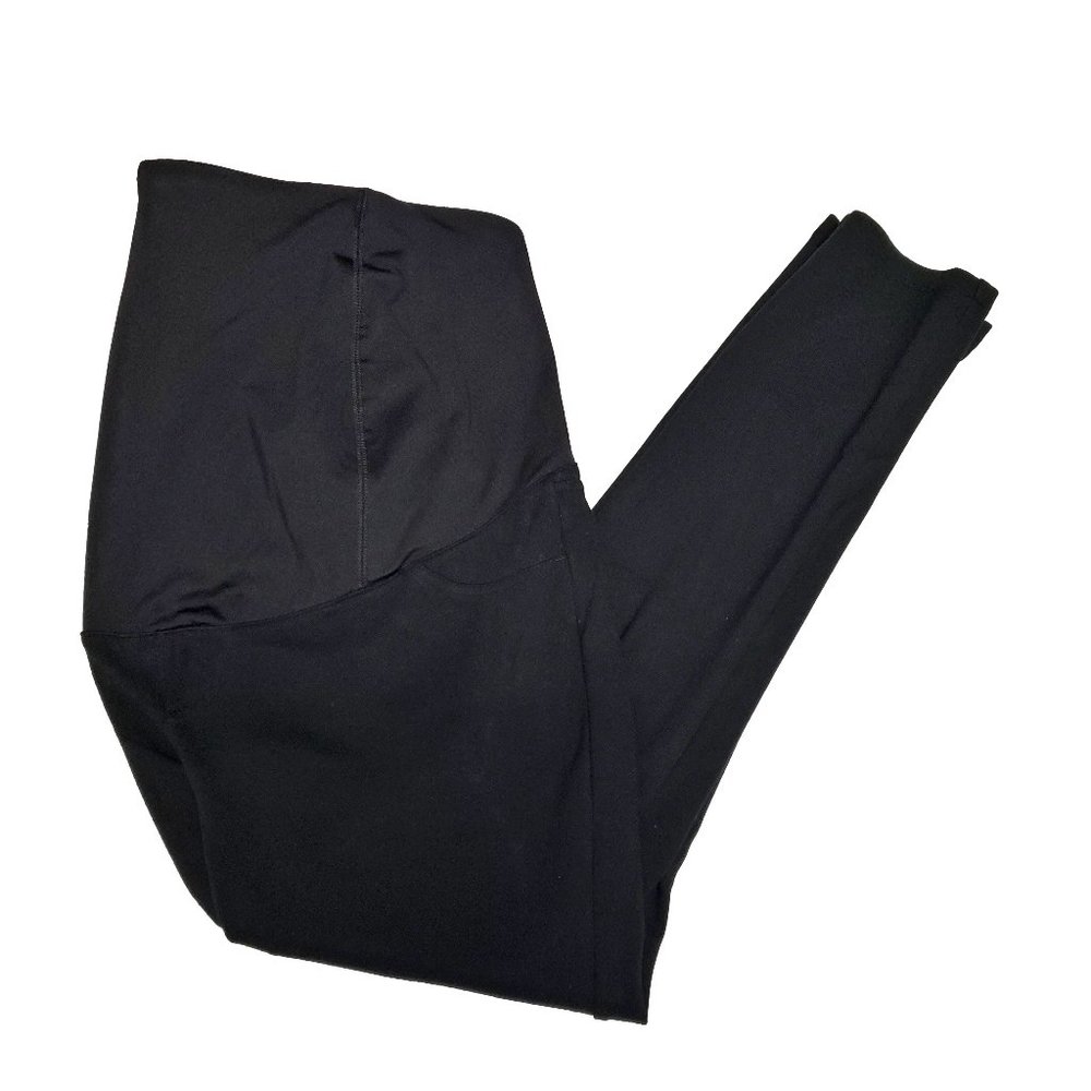 Isabel Maternity Black Crossover Panel Ponte Pants